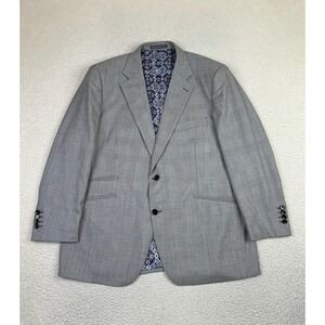 Indochino Blazer Mens 46R Gray Glen Plaid Yaletown Wool Cashmere 2 Button Notch